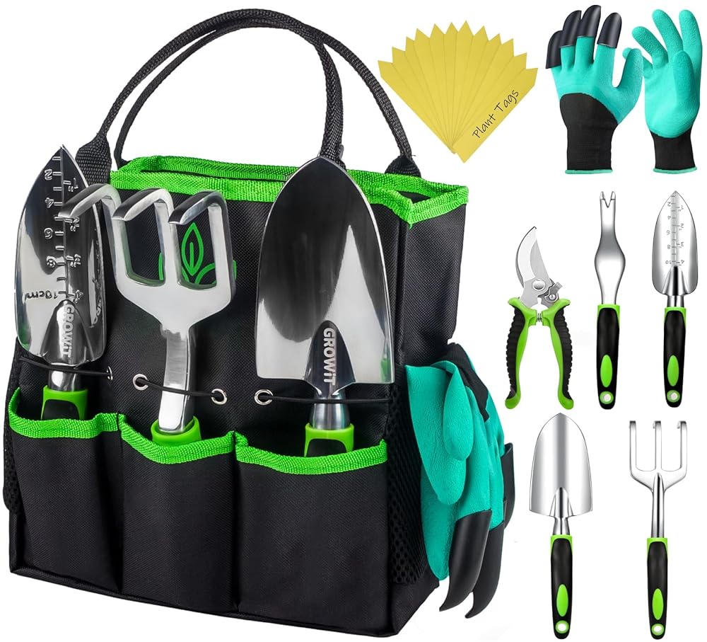 GROWIT 22-Piece Heavy Obligation Gardening Device Set – Ergonomic and Sturdy Presents for Males, Girls, and Mothers